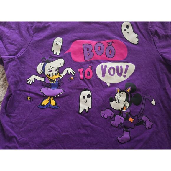 Disney Parks Daisy Minnie Halloween Boo to you Ringer Shirt SZ M Spooky Parade - Picture 4 of 6